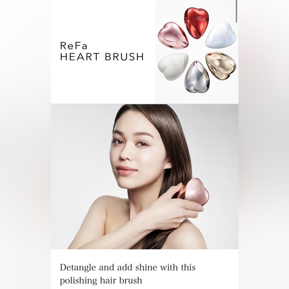 ReFa Brand Heart-Shaped Hair Brush in Rose Gold - Picture 2 of 4